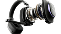 Black gaming headset with RGB lighting on a white background