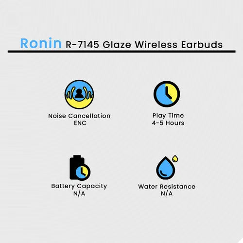 Ronin R-7145 Glaze Wireless Earbuds
